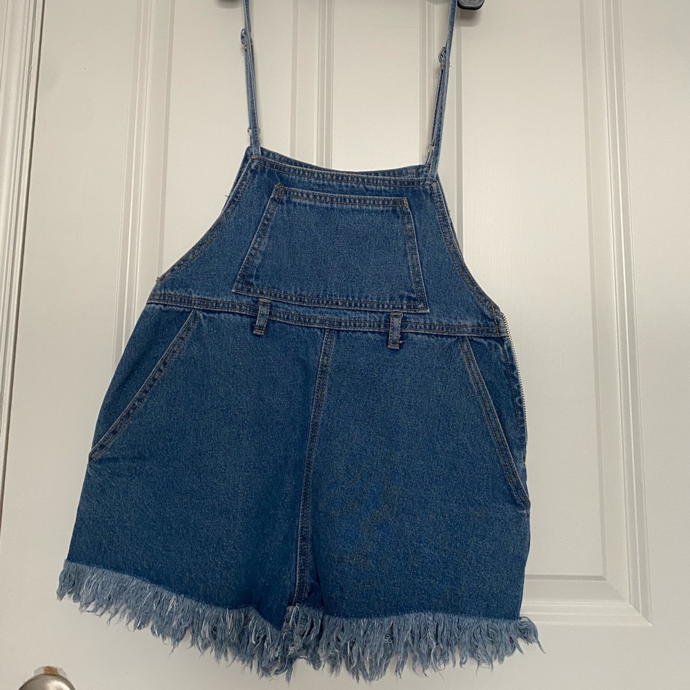 Forever 21 tank top, short overalls